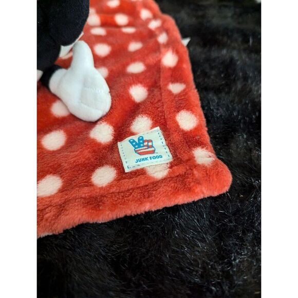 Disney Junk Food Minnie Mouse Red and White Polka Dot Lovey Blanket 2018 - Picture 4 of 4